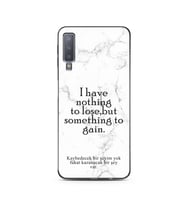 Samsung A7 (2018) Beyaz Mermer Söz Tasarımlı Telefon Kılıfı