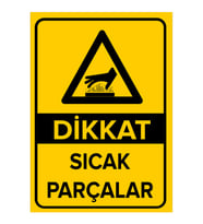 MIGNATIS - Dikkat Sıcak Parçalar Levhası - Sac Malzeme 25x35cm