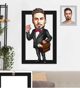Kişiye Özel Avukat Karikatürlü 3D Ahşap Tablo 30x47 Bay-1