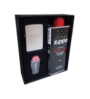 Zippo Çakmak Satin Mat Gri Hediyelik Kutu Benzin Taş Set du10mat