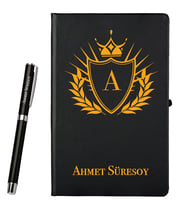 Kişiye Özel Defter Ve Roller Kalem Set Şık Hediye Paketinde