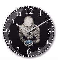 Heinsenberg Tattoo  Duvar Saati Bombeli Gercek Cam
