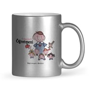 BK Gift Kişiye Özel Anasınıfı Öğretmeni Gümüş Yaldızlı Kupa Bardak  2