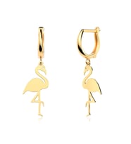 Sade Flamingo Altın Kaplama Gümüş Küpe