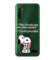 Snoopy Tasarımlı Süper Şeffaf Silikon Telefon Kılıfı Oppo Realmi 5i