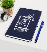 BK Gift Kişiye Özel Avukat Temalı Lacivert Defter Kalem Seti - 16
