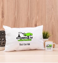 Otomotiv Mühendisi Dikdörtgen Yastık ve Beyaz Kupa Bardak