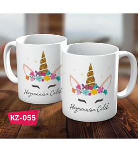 Kişiye Özel İsimli Unicorn Hediye Kupa Bardak