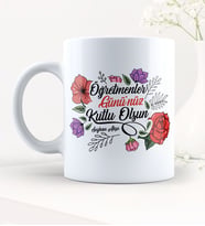 BK Gift Kişiye Özel Öğretmenler Gününüz Kutlu Olsun Beyaz Kupa Bardak  5