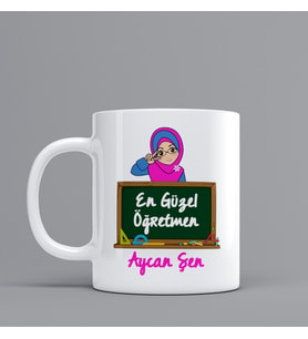 En Güzel Öğretmen Temalı Hediye Kupa Bardak Kişiye Özel Hediye SZ32