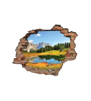 Renkselart Kirik Tuğla, Göl, Doğa, Dağ, Manzara Duvar Sticker-226