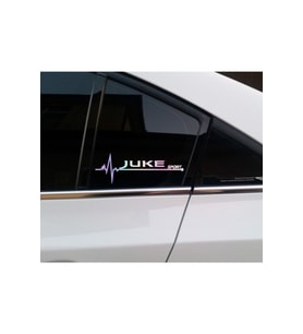 Nissan Juke Yan Cam Sticker Oto Kapı  20 Cm X 7 Cm Holo-Chroma