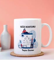 Kişiye Özel Göz Doktoru Tasarımlı Beyaz Kupa