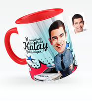 BK Gift Kişiye Özel Bay Polis Karikatürlü Kırmızı Kupa Bardak  6
