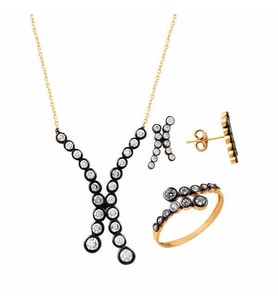 Üçlü Set V Model 6,57 Gram 14 Ayar Altın (Çok Renkli)