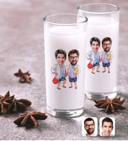 BK Gift Kişiye Özel Renkli Baskılı Kankalar Karikatürlü İkili Rakı Bardağı Seti-2 (Beyaz)