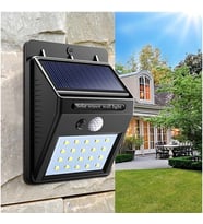 Solar Güneş Enerjili Şarj Olabilen 20 Ledli Bahçe Lambası (Siyah)