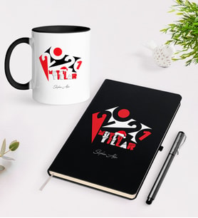 BK Gift Kişiye Özel Yılbaşı 2024 Mutlu Yıllar Temalı Siyah Defter Kalem Kupa Seti - 1