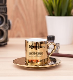 Öğretmen Kelime Anlamı Gold Türk Kahvesi Fincanı