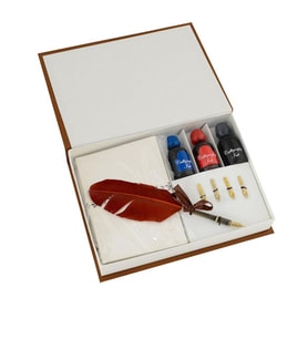 Steelpen Tüy Kalem Özel Kağıdı Üç Renk Mürekkepli Kaligrafi Set