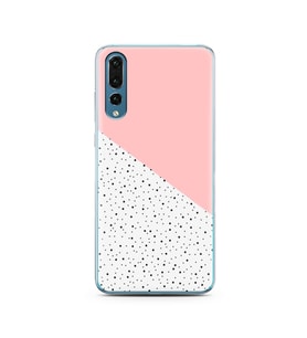 Pembe Puantiye Tasarımlı Süper Şeffaf Silikon Telefon Kılıfı Huawei P20 Pro  