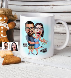 BK Gift Kişiye Özel Sevgililer Karikatür Beyaz Kupa Bardak  14