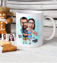 BK Gift Kişiye Özel Sevgililer Karikatür Beyaz Kupa Bardak  14