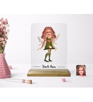 BK Gift Kişiye Özel Kız Çocuk Peri Karikatürlü Ahşap Standlı Çerçeve (Beyaz)