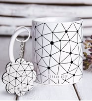 BK Gift Kişiye Özel İsimli Beyaz Kupa ve Anahtarlık Hediye Seti-26 (Model 1)