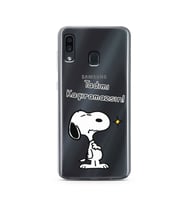 Snoopy Tasarımlı Süper Şeffaf Silikon Telefon Kılıfı Samsung A30