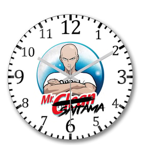 One Punch Man Saitama Duvar Saati Bombeli Gercek Cam