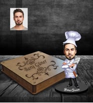 Kişiye Özel Kasap Karikatürlü Ahşap Biblo Kutulu Bay-1