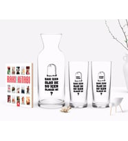 BK Gift Kişiye Özel Renkli Baskılı Rakı İçen Öldü De Su İçen Ölmedi Mi Tasarımlı İkili Rakı Bardağı Karaf ve Cep Kitabı Hediye Seti-1 (Model 1)