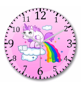 Unicorn   Duvar Saati Bombeli Gercek Cam