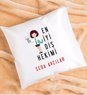 En İyi Diş Hekimi Tasarımlı Kişiye Özel Diş Hekimi Yastık