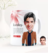BK Gift Kişiye Özel Kardeş Karikatürlü Beyaz Kupa Bardak - 1