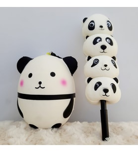 Orta Boy Panda Squishy Anahtarlık Ve Kalem Seti