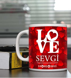 Kişiye Özel Tarihli Love Kupa Bardak