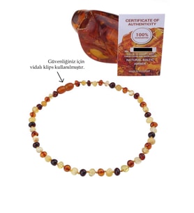 Sertifikalı Kehribar Bebek Kolyesi - KHRB0162 (Kahverengi)
