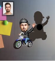 Kişiye Özel Erkek Karikatürlü Ahşap Magnet Model-1