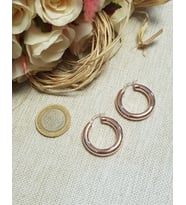 Rose İthal İçi Boş Gümüş Halka Küpe