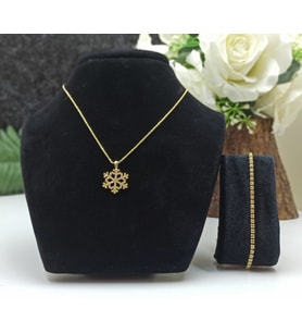 KARTANESİ GOLD RENK KOLYE & SU YOLU GOLD RENK BİLEKLİK HEDİYE SETİ