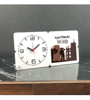 İnşaat Mühendisi Ahşap Masa Saati 005