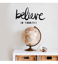 New Jargon - El Yazısı ile Yazılmış Believe İn Yourself Yazısı Sticker 60x33 cm - Siyah