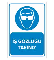 MIGNATIS - İş Gözlüğü Takınız Levhası - Sac Malzeme 50x70cm