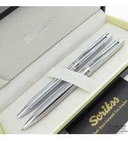 Scrikss 722W Krom Tükenmez Kalem + Versatil Kalem Set  Scrikss Kalem  İsme Özel Kalem  Hediyelik Kalem
