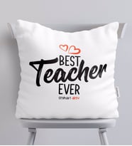 BK Gift Kişiye Özel En İyi Öğretmen Beyaz Yastık-13