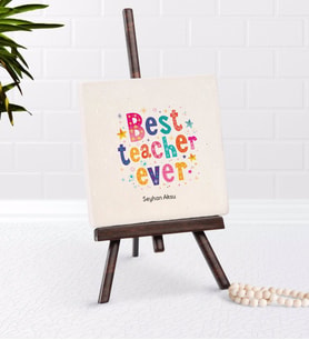 BK Gift Kişiye Özel En İyi Öğretmen Şovaleli Doğal Taş-12 (Beyaz)
