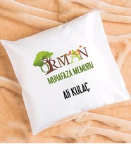 Orman Muhafaza Memuru Tasarımlı Kişiye Özel Hediye Orman Muhafaza Memuru Yastık