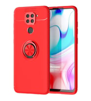 Microsonic Xiaomi Redmi Note 9 Kılıf Kickstand Ring Holder Kırmızı